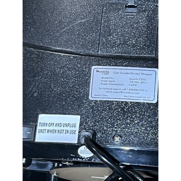 Cassida C200 Coin Sorter Digital Coin Counter Used Missing Trays - Picture 9 of 13